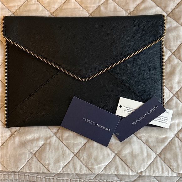 Rebecca Minkoff Black Clutch with Gold Accents - Picture 2 of 4